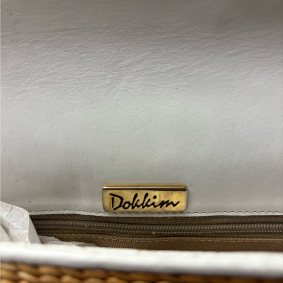 Dokkim Woven Straw Crossbody Bag with White Trim - Picture 3 of 5